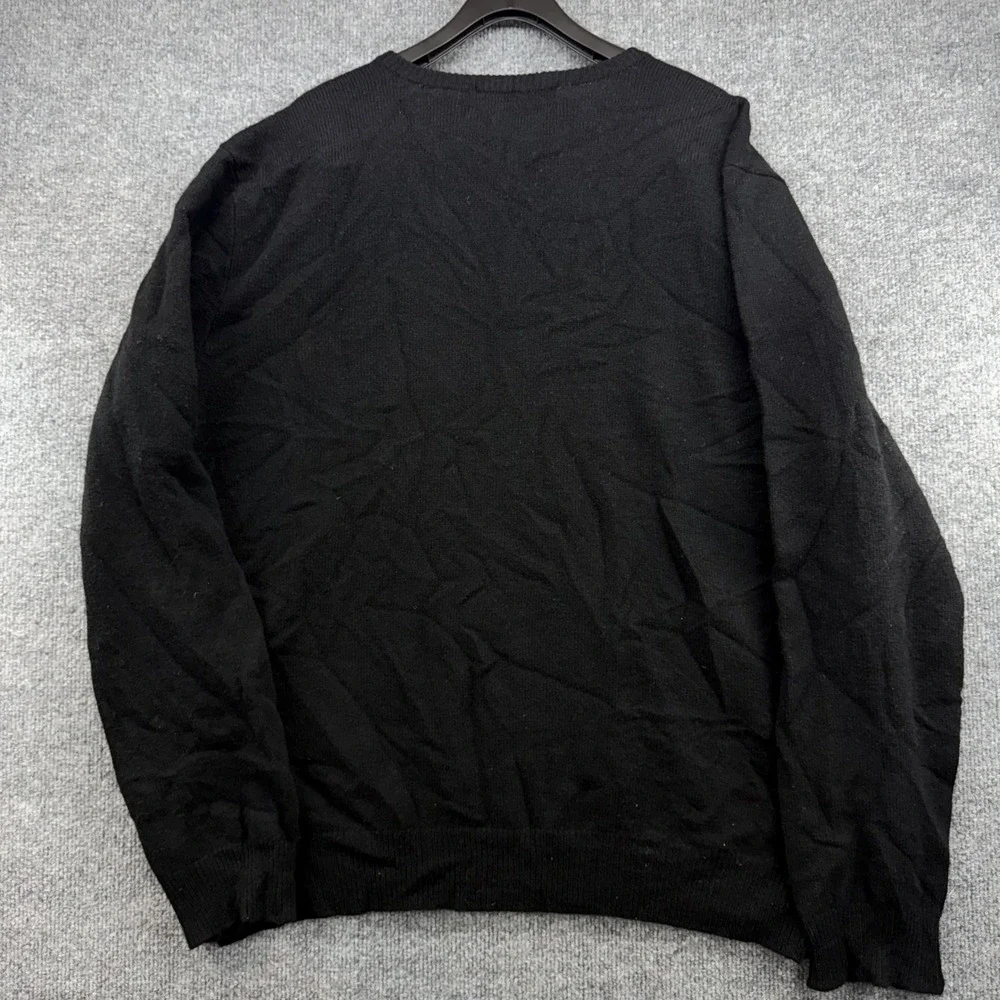 Polo Ralph Lauren Mens Black 100% Lambswool V-Neck Sweater‎ XXL 69775